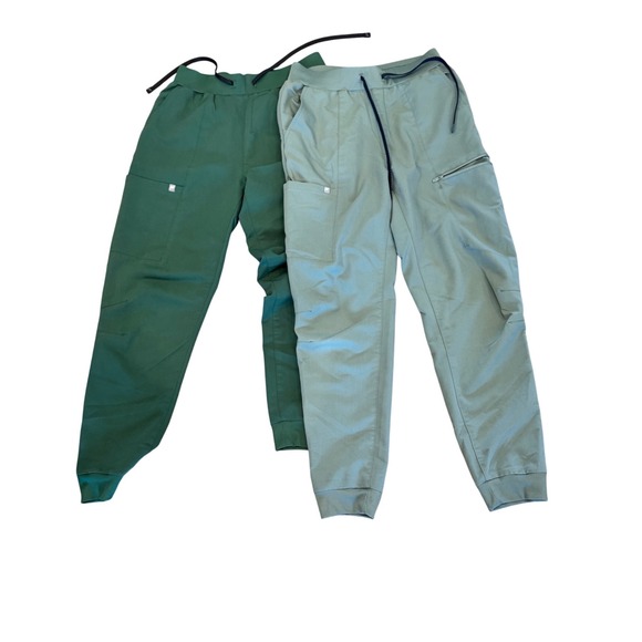 LOT Fabletics Womens Jogger scrub Pants Size M Green sage Cargo Scrub pants - Picture 2 of 4